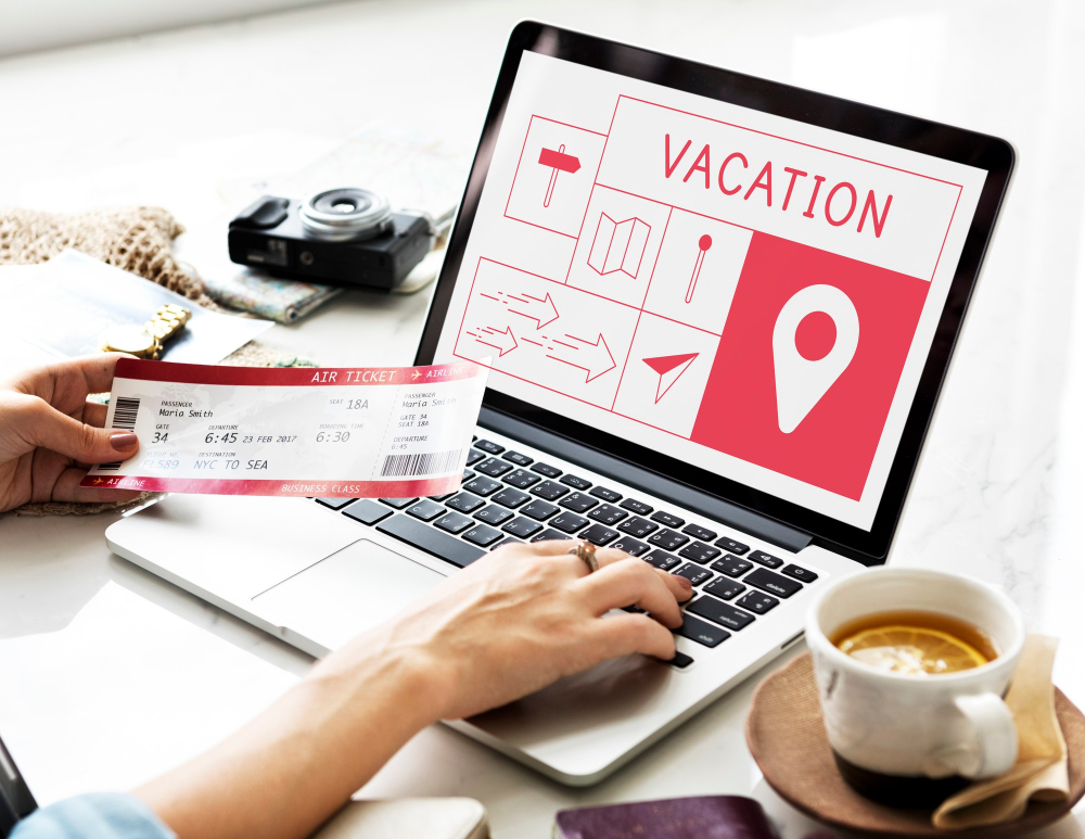 Book flight + hotel together Bundled vacation package with airplane and hotel icons