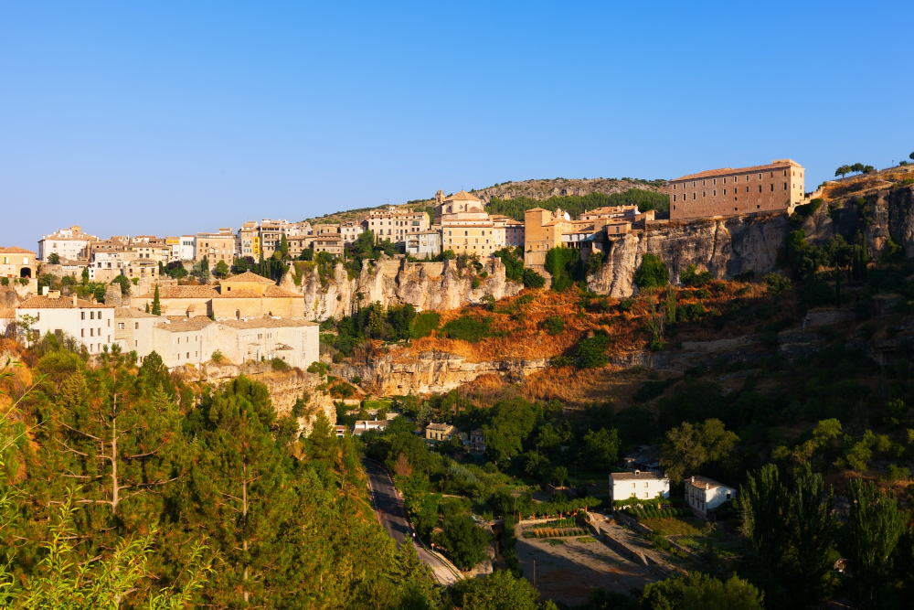 Greek temple ruins in Agrigento with blue sky