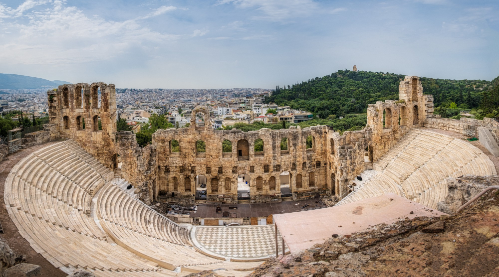 Turkey coastal exploration Ancient ruins of Ephesus with blue sky