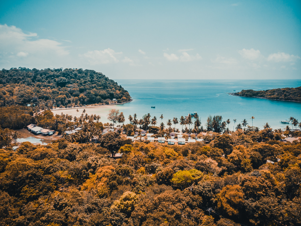 Albanian riviera with mountains and turquoise sea