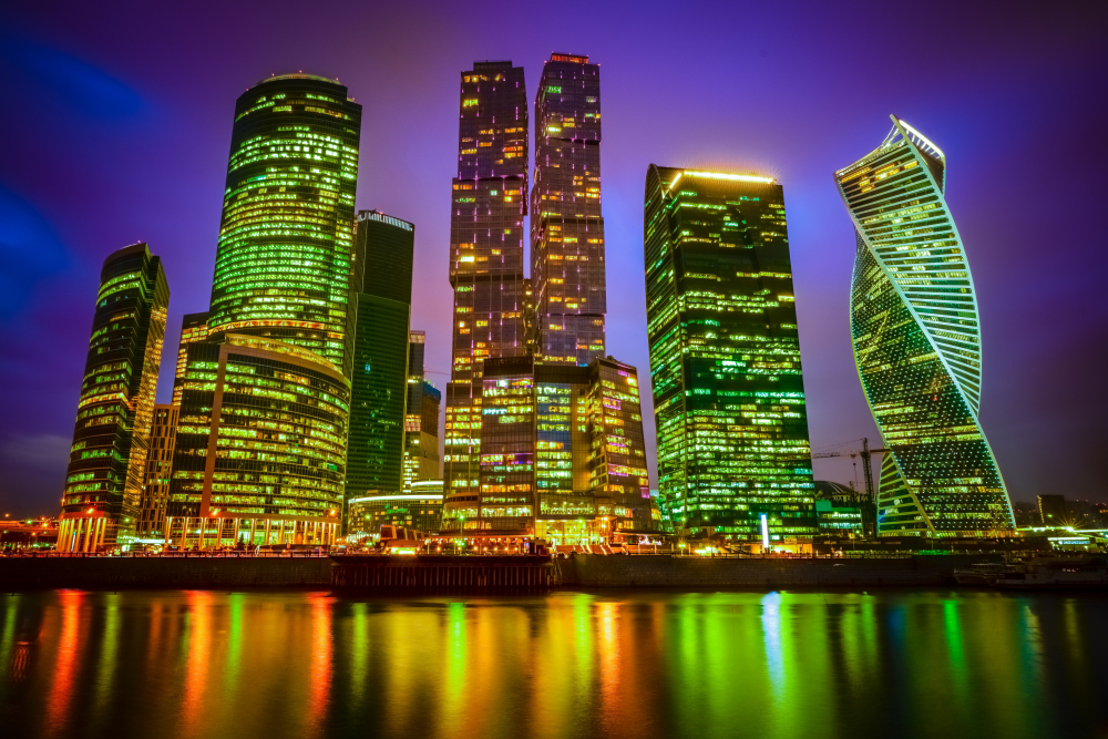 Baku city break Baku Flame Towers illuminated at night